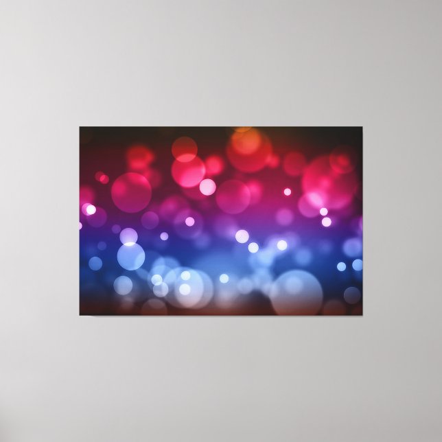 Red, Purple, Blue & Brown Bokeh Pattern Canvas Print (Front)