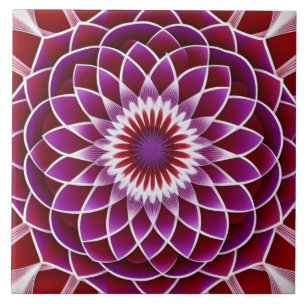 Red Purple Dahlia Tile