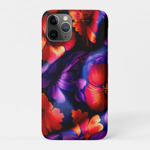Red Purple Flower Design iPhone 11 Pro Case