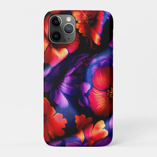 Red Purple Flower Design Case-Mate iPhone Case (Back)