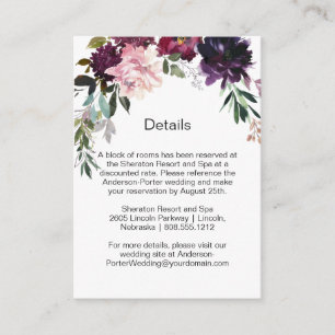 Red Purple Green Floral Spray Enclosure Cards