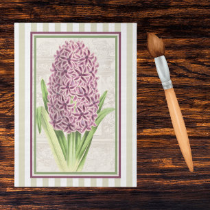 Red Purple Hyacinth n Gold Stripes Botanical Art  Tissue Paper