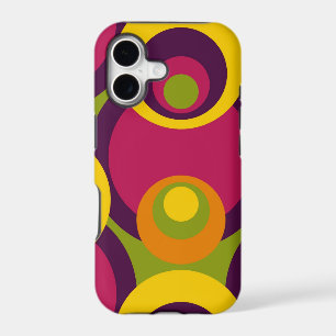 Red Purple Orange Yellow Retro Circles Pattern