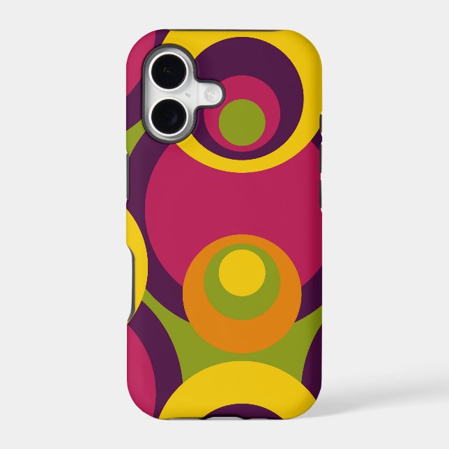 Red Purple Orange Yellow Retro Circles Pattern (Back)