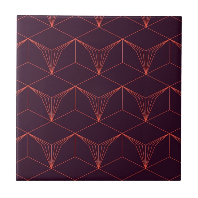 Red-purple, simple, elegant, luxurious graphic tile (Front)