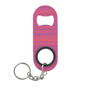 Red Purple Stripes Seamless Pattern Keychain Bottle Opener