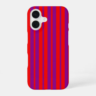 Red Purple Stylish Stripes Pattern Design  iPhone 16 Case