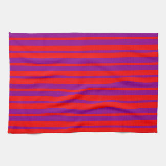 Red Purple Stylish Stripes Pattern Design Kitchen Towel