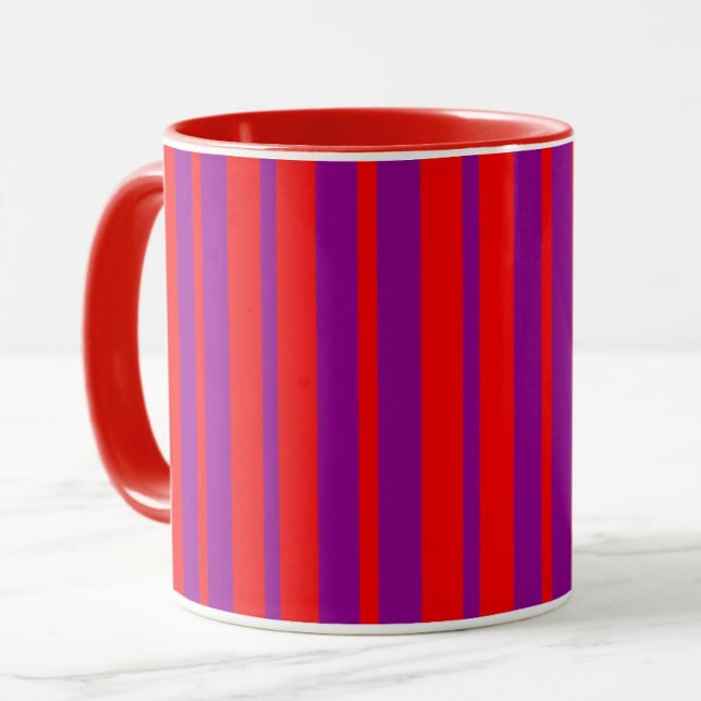 Red Purple Stylish Stripes Pattern Design  Mug (Creator Uploaded)