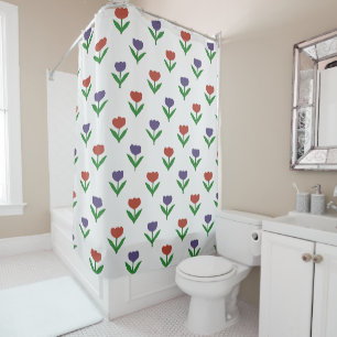 Red & Purple Tulips Shower Curtain