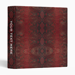Red Python Snakeskin pattern Binder