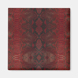Red Python Snakeskin pattern Magnet