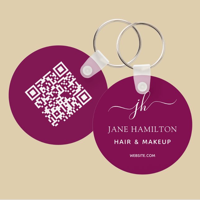 Red QR Code Promotional Business Keychain (Creator Uploaded)
