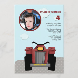 Red Quad Photo Invitation