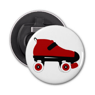 red quad roller derby skate bottle opener
