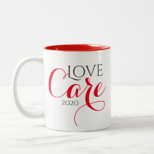 Red Quarantine Love and Care Mug