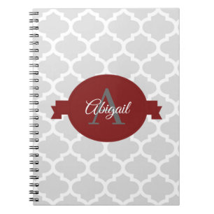 Red Quatrefoil Carnet personnalisé