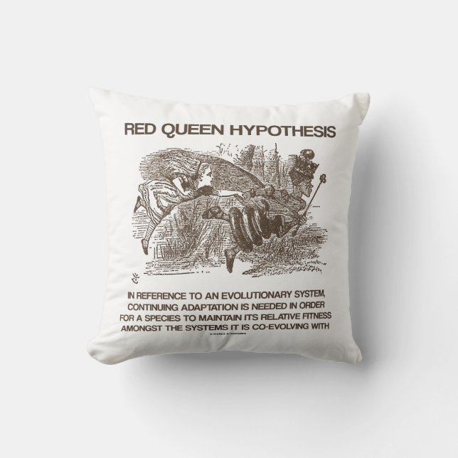 Red Queen Hypothesis Alice Red Queen Wonderland Throw Pillow (Front)