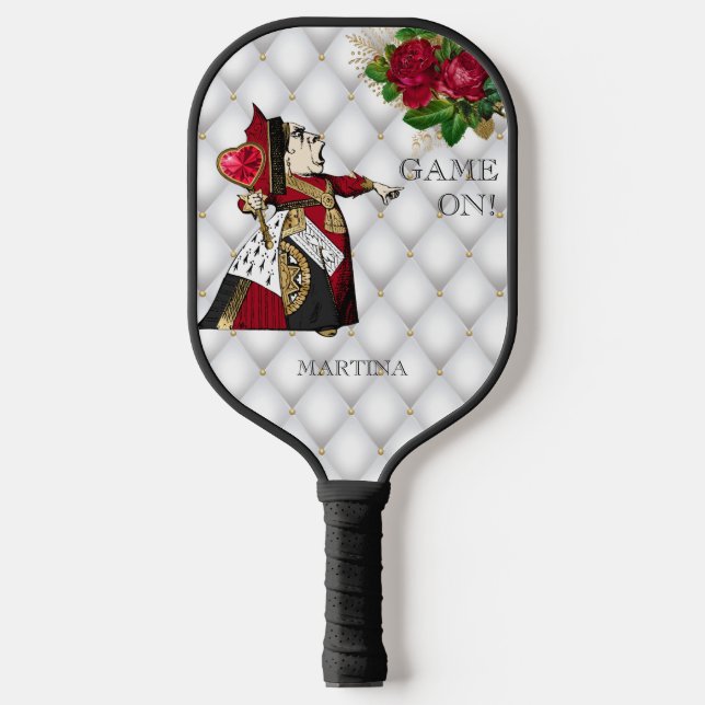 Red Queen of Hearts Alice in Wonderland Pickleball Paddle (Front)