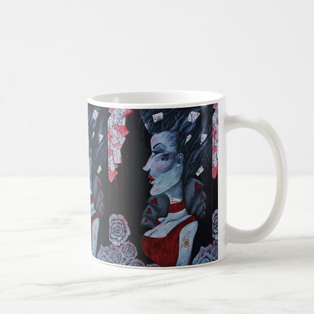 Red Queen Of Hearts Alice Wonderland Fantasy Art Coffee Mug (Right)