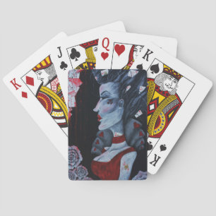 Red Queen Of Hearts Alice Wonderland Fantasy Art Playing Cards