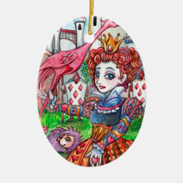Red Queen's Golf Time Ceramic Ornament (Front)