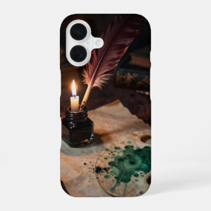 Red Quill and Ink Spill Gothic Case