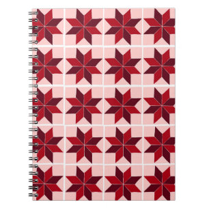Red quilt pattern notebook