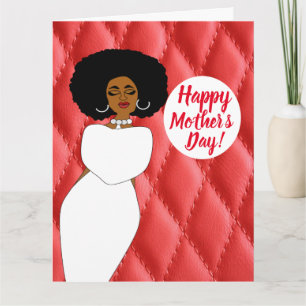 Red Quilted African American  Card