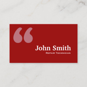 Red Quotes Repair Technician Business Card