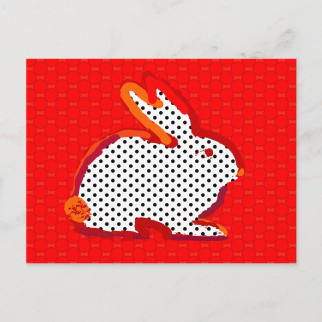 'red rabbit' digital painting Postcard (Front)