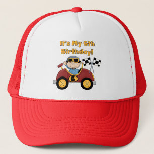 Red Race Car 6th Birthday T-shirts and gifts Trucker Hat