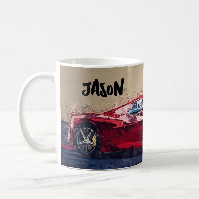 Red Race Car  Coffee Mug (Left)