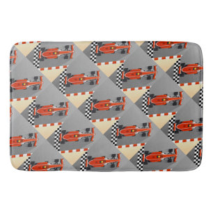 Red Race Car Motor Sports Bath Mat