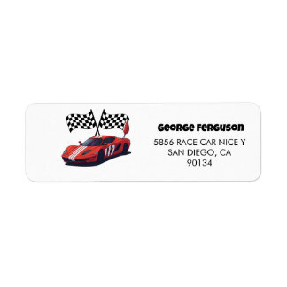 Red Race Car Return Address