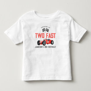 Red Race Car Two Fast Birthday Boy Shirt