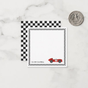 Red race card boys kids personalized