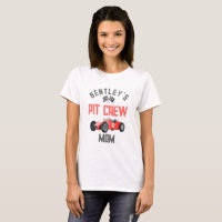 Red Race Pit Crew Mom Birthday Shirt