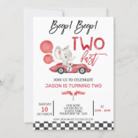 Red Racing Car Balloons Elephant 2nd Birthday