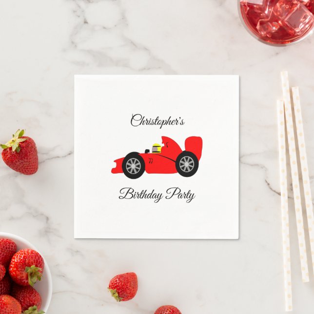 Red Racing Car Napkin (Insitu)
