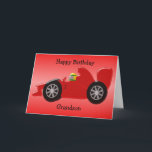 Red Racing Car Personalised Grandson Birthday Card<br><div class="desc">Greeting card red racing car design grandson birthday card. Customise this birthday card with any text then have it printed and sent to you or instantly download it to your mobile device. Should you require any help with customising then contact us through the link on this page. Racing car design...</div>