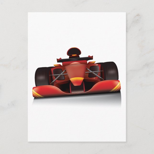Red Racing Car Postcard (Front)