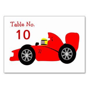 Red Racing Car Table Number