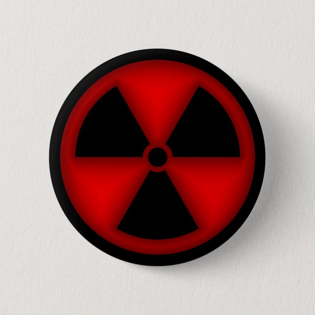Red Radiation Symbol Button (Front)