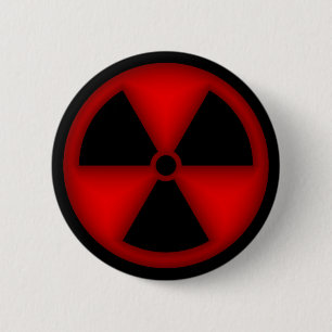 Red Radiation Symbol Button