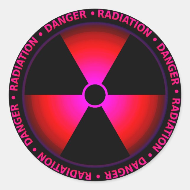Red Radiation Symbol Sticker (Front)