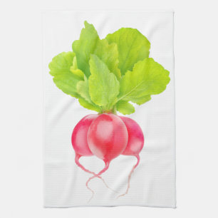 Red radishes kitchen towel