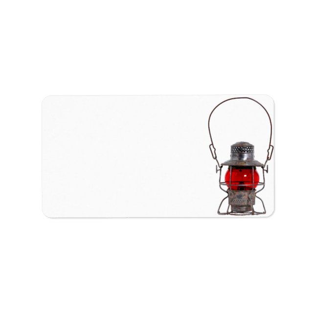 Red Railroad Lantern Labels (Front)