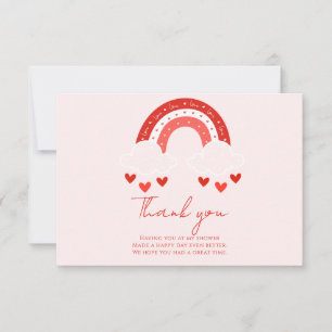 Red Rainbow baby shower thank you Card