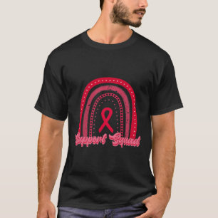 Red Rainbow Blood Cancer Awareness Support Squad W T-Shirt